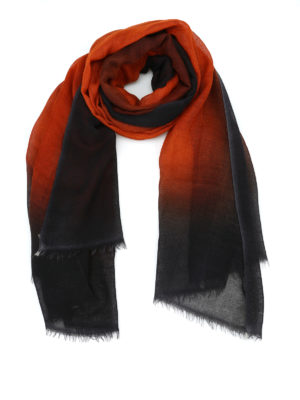 AVANT-TOI: Stole & Scialli - Pashmina nera e rosso terra in cashmere