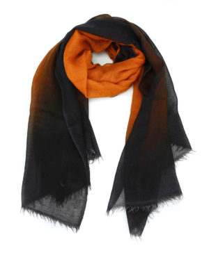 AVANT-TOI: Stole & Scialli - Pashmina in cashmere nero e arancio