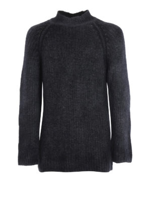 AVANT-TOI: maglia a collo alto e polo - Lupetto a costa inglese in alpaca blu navy