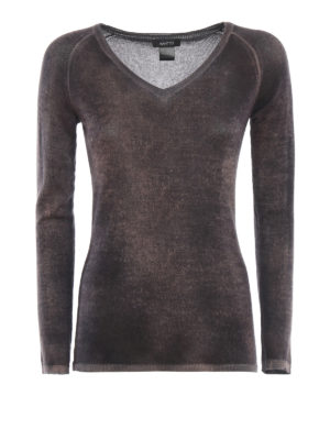 AVANT-TOI: maglia collo a v - Maglia a V in cashmere e seta sfumato