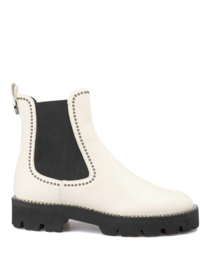 BALDININI: ankle boots - Studded smooth leather Chelsea boots