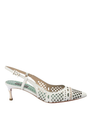 BALDININI: scarpe décolleté - Décolleté slingback in pelle traforata