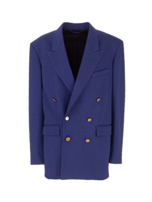 BALENCIAGA: blazers - Stretch wool double-breasted blazer