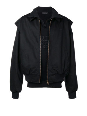 BALENCIAGA: giacche bomber - Giacca nera Twinset