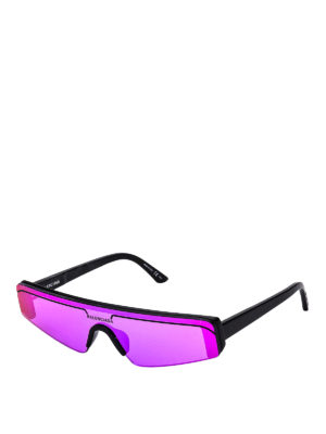 BALENCIAGA: sunglasses - Logo black mask sunglasses