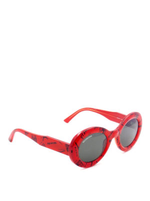BALENCIAGA: sunglasses - Paris patterned oval sunglasses
