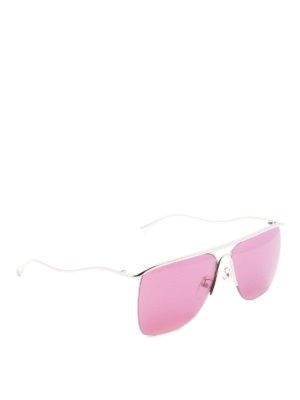 BALENCIAGA: sunglasses - Wavy temple metal sunglasses