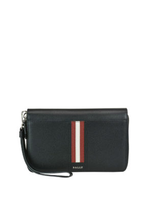 BALLY: pochette - Borsello nero Tinger in pelle