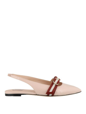 BALLY: ballerine - Slingback basse Ali in vernice rosa