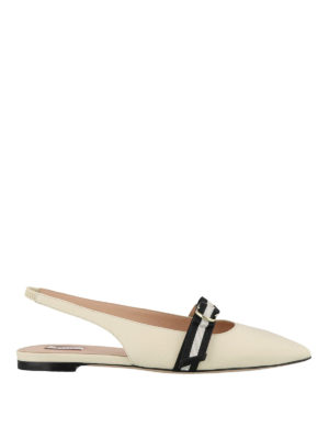 BALLY: ballerine - Slingback basse Ali in pelle bianca