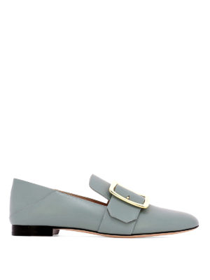 BALLY: Mocassini e slippers - Mocassini Janelle in pelle azzurra