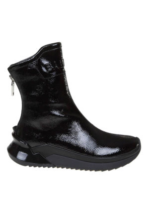 Balmain: ankle boots - B-Glove patent leather ankle boots