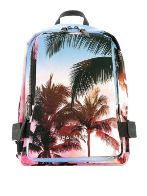 Balmain: backpacks - Palm print backpack
