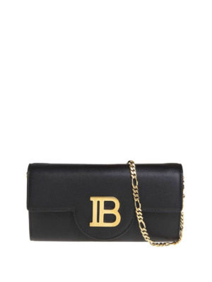 Balmain: clutches - B-Wallet leather wallet clutch