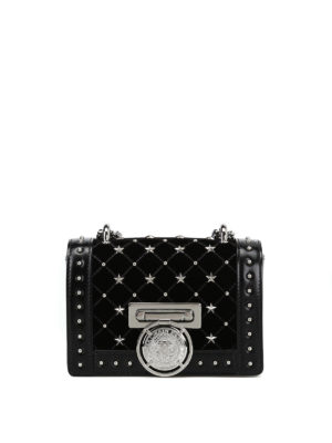 Balmain: pochette - Clutch Baby Box in pelle e velluto