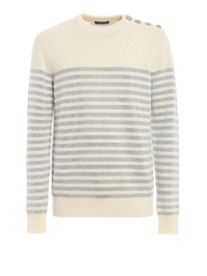 Balmain: maglia collo rotondo - Pull girocollo a righe