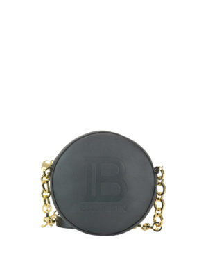 Balmain: borse a tracolla - Borsa a tracolla circolare nera