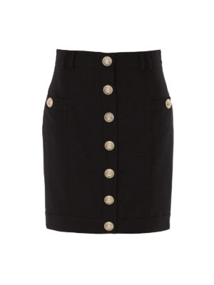 Balmain: Faldas media pierna y semilargas - Falda Semilarga - Negro