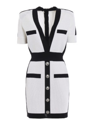 Balmain: abiti corti - Abito in filato lurex con bottoni Balmain