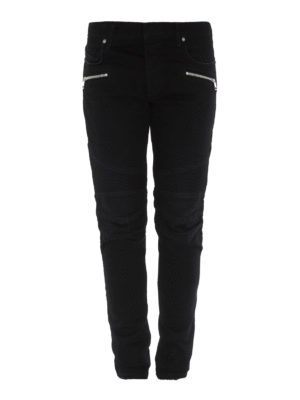 Balmain: skinny jeans - Skinny jeans with ribbed inserts