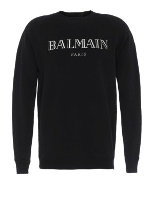 Balmain: Felpe e maglie - Felpa con logo metallizzato
