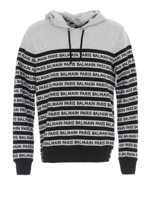 Balmain: Felpe e maglie - Felpa con cappuccio e logo lettering