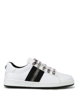 Balmain: sneakers - Sneaker basse Esther bianche in pelle
