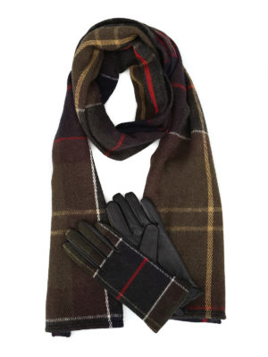 BARBOUR: sciarpe e foulard - Set guanti e sciarpa tartan