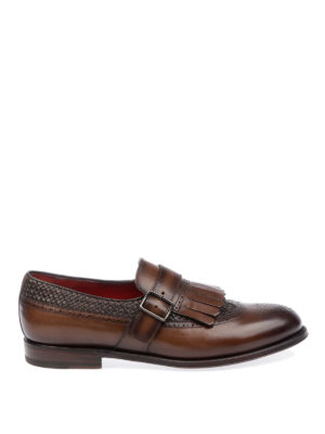 BARRETT: Mocassini e slippers - Monk strap in pelle fumé con dettagli brogue