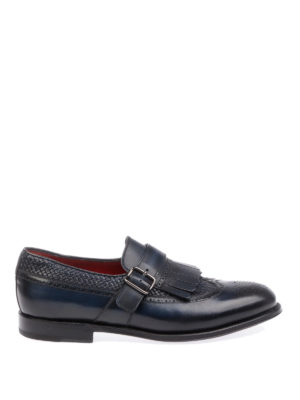 BARRETT: Mocassini e slippers - Monk strap in pelle fumé con dettagli brogue