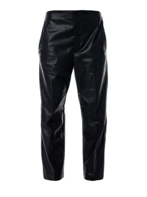 BE BLUMARINE: pantaloni in pelle - Pantaloni a vita alta in ecopelle