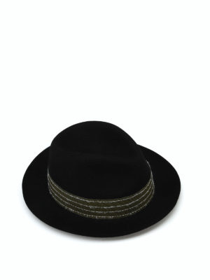 BORSALINO: cappelli - Cappello in feltro nero con gros grain