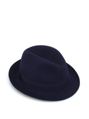 BORSALINO: cappelli - Cappello in feltro blu con nastro gros grain