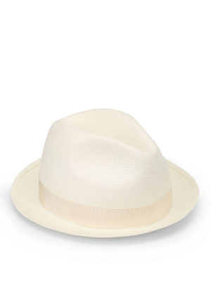 Borsalino: hats & caps - Ivory trimmed panama hat