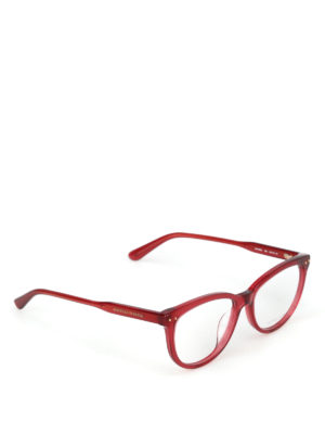 BOTTEGA VENETA: Occhiali - Occhiali da vista stondati rossi