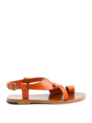 BOTTEGA VENETA: sandals - Leather toe-ring sandals