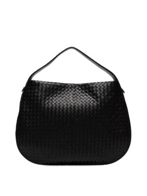 BOTTEGA VENETA: borse a spalla - Borsa City Veneta L in nappa nera intrecciata