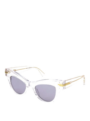 BOTTEGA VENETA: sunglasses - Transparent cat eye sunglasses