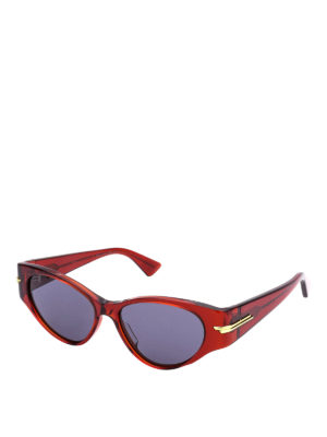 BOTTEGA VENETA: sunglasses - Transparent red cat eye sunglasses