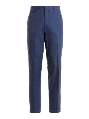 BRIONI: pantaloni casual - Pantaloni in cotone blu