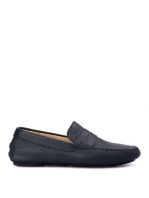 BRIONI: Loafers & Slippers - Penny bar hammered leather loafers