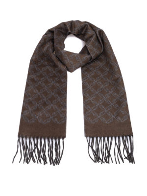 BRIONI: scarves - Patterned silk and cashmere scarf