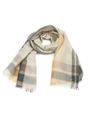 Brioni: scarves - Two-tone check scarf