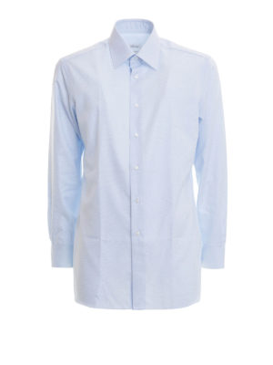 Brioni: shirts - Micro pattern formal cotton shirt