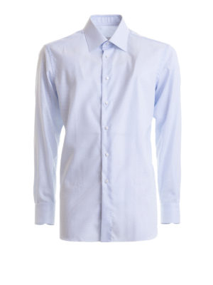 BRIONI: camicie - Camicia azzurra in fantasia micro