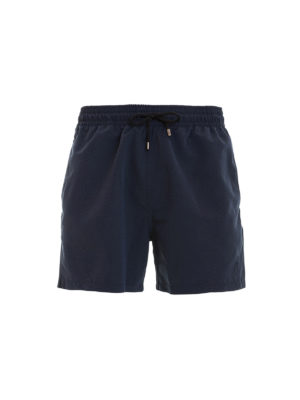 BRIONI: Costumi piscina e boxer - Boxer da mare blu con ricamo logo