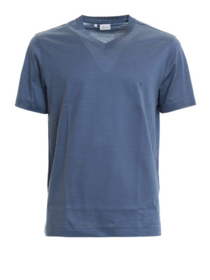 Brioni: t-shirts - V-neckline cotton T-shirt