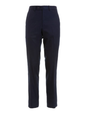 Brioni: Tailored & Formal trousers - Blue cotton trousers