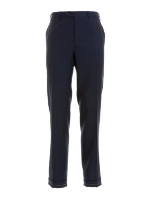Brioni: Tailored & Formal trousers - Blue wool tailored trousers