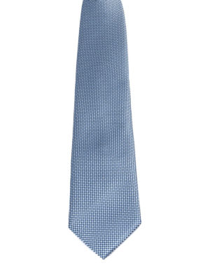 BRIONI: cravatte e papillion - Cravatta in seta blu con micro fantasia